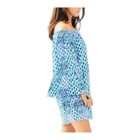 Lilly Pulitzer Nevie Off The Shoulder Dress Sz XS - Picture 6 of 11